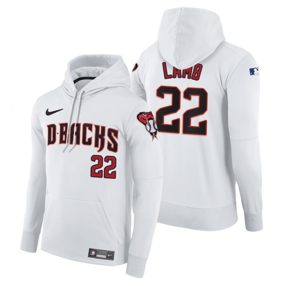Men Arizona Diamondback #22 Lamb white home hoodie 2021 MLB Nike Jerseys
